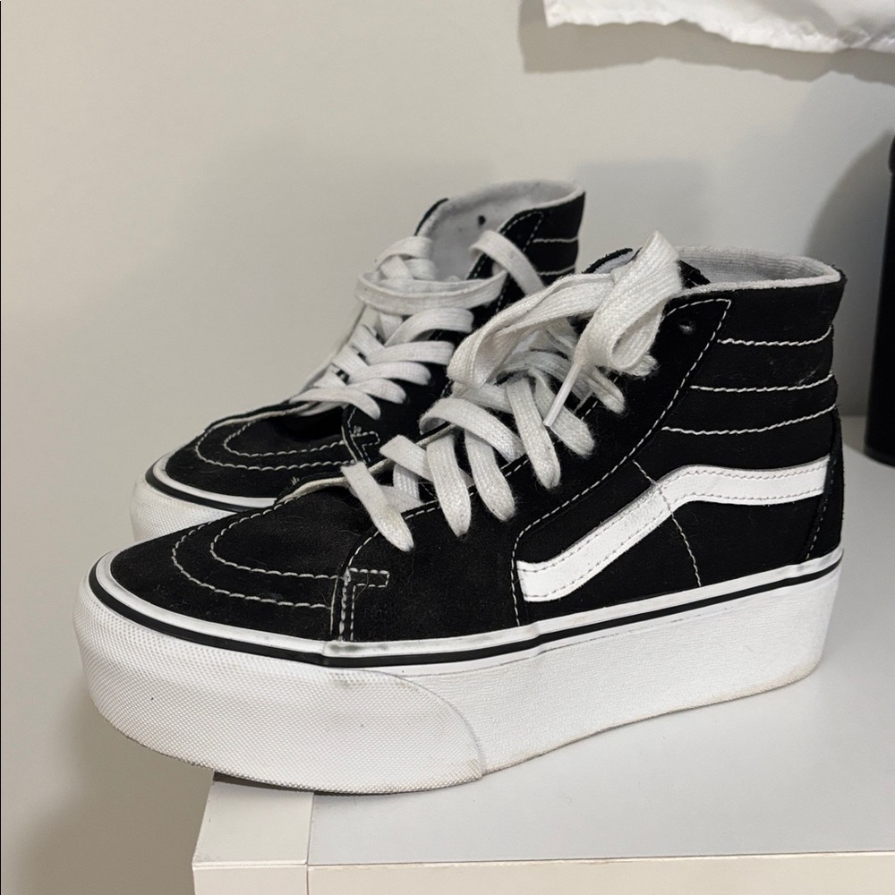 Black Platform High Top Vans!